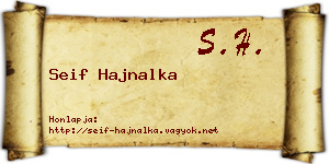Seif Hajnalka névjegykártya